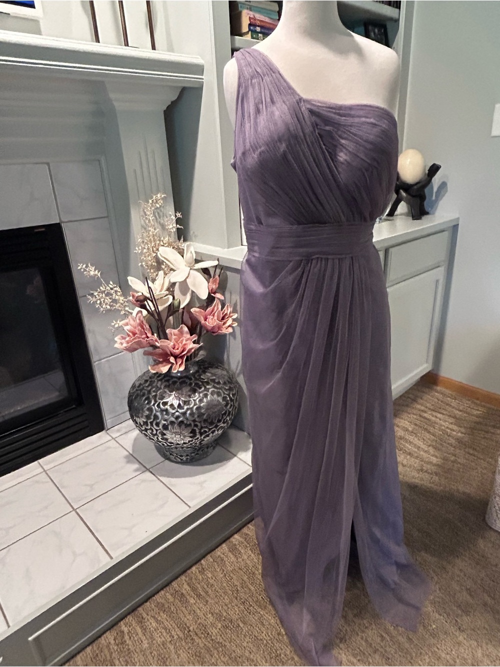 Weddington Way One-Shoulder Lavender Chiffon Gown